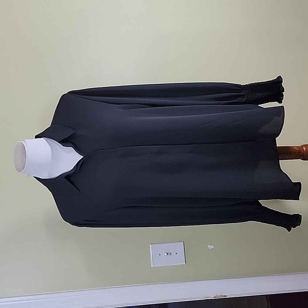 Express long sleeve button up top